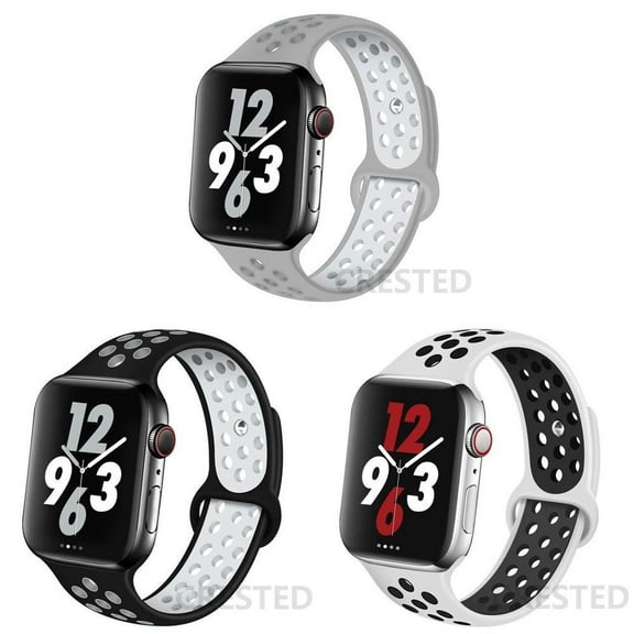 LEIXIUER 1/2/3Pack Silicone Sport Band Compatible with Apple Watch Bands 45mm 44mm 40mm 38mm 41mm 42mm 49mm Adjustable Breathable Strpa for iWatch Series 9 8 7 SE 6 5 4 3 2 1 Ultra