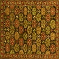 thumbnail image 1 of Ahgly Company Machine Washable Indoor Square Oriental Yellow Industrial Area Rugs, 3' Square, 1 of 4
