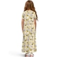 thumbnail image 2 of Uourmeti Cute Bees Daisy Print Girls Summer Maxi Dress Tween Cute Back to School Outfits Short Sleeve Dresses with Pockets, Size 9-10 Years, 2 of 7