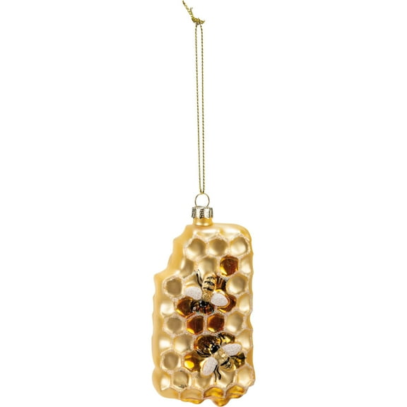 Primitives by Kathy Honeycomb & Bee Design Decorative Coated Glass Hanging Ornament