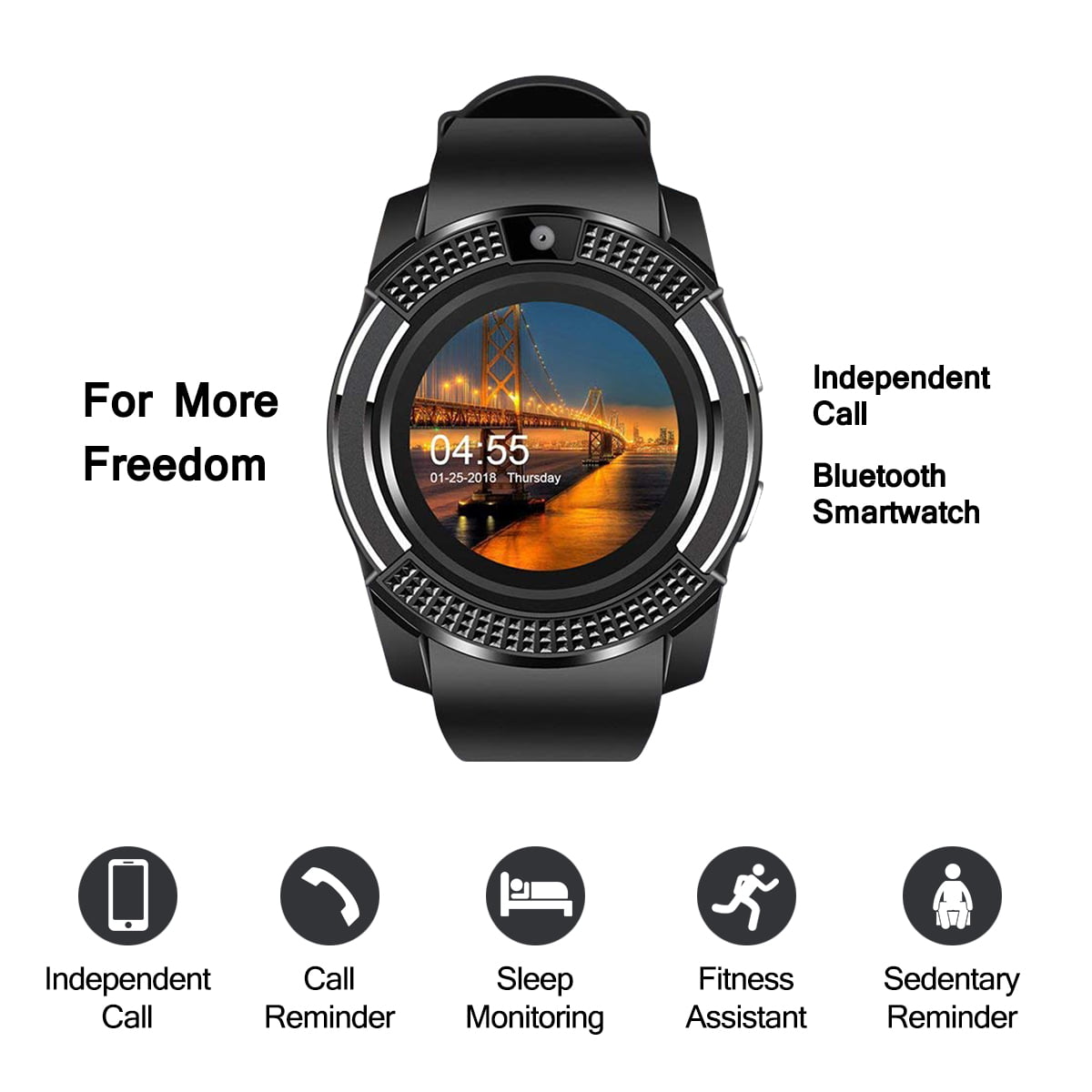 Agptek Smart Watch Fitness Tracker For Kids And Mens Compatible Android Ios Walmart Com