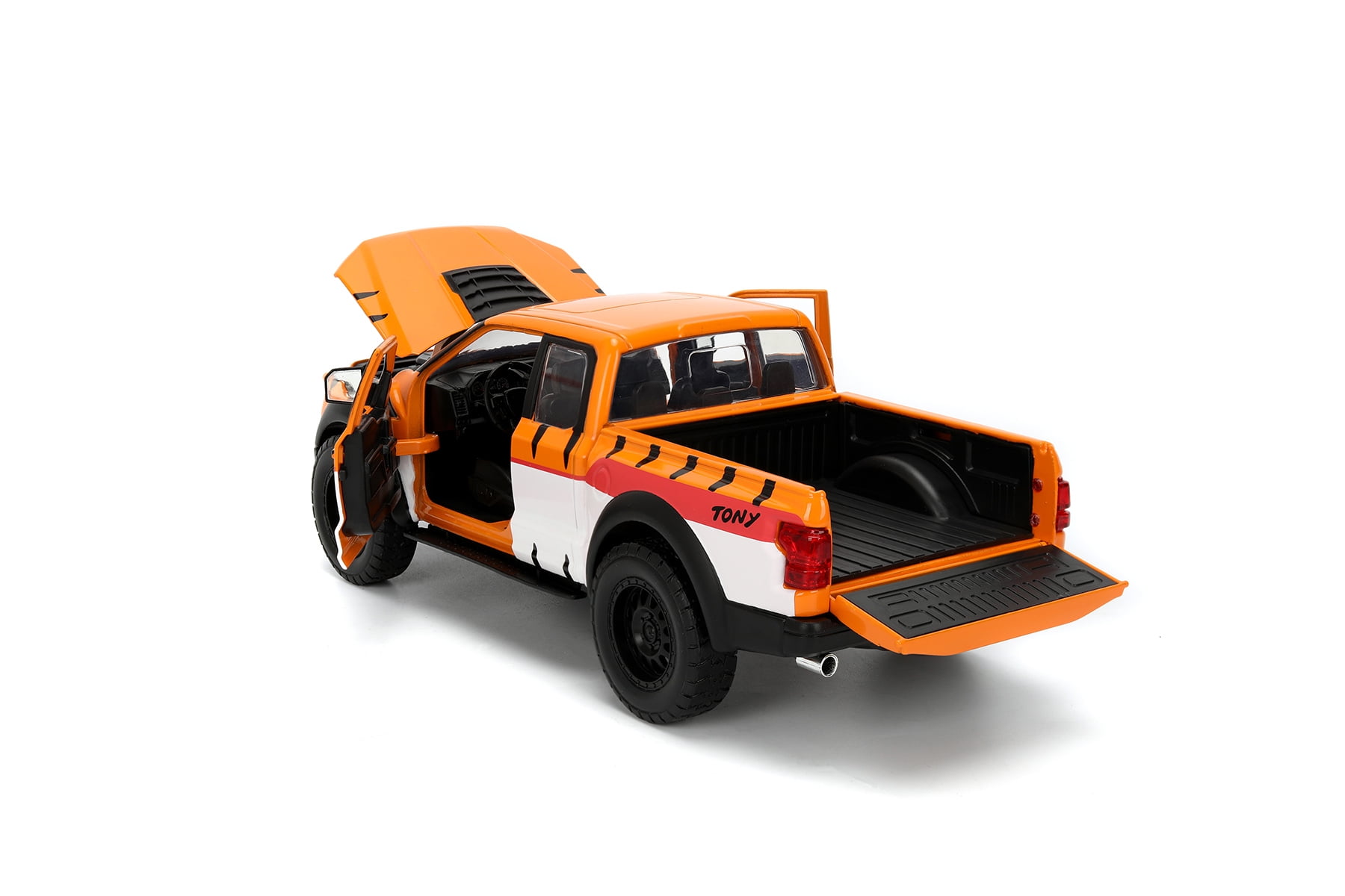 2017 Ford F-150 Raptor Pickup w/Tony the Tiger Figure, Orange/White - Jada Toys 35470 - 1/24 Scale Diecast Model Car