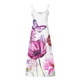 thumbnail image 5 of ICHUANYI Clearance Women's Summer Fashion Printed V-Neck Sleeveless Suspenders Pullover Dress(Red, XL) ICHUANYI WER2023080907169, 5 of 5