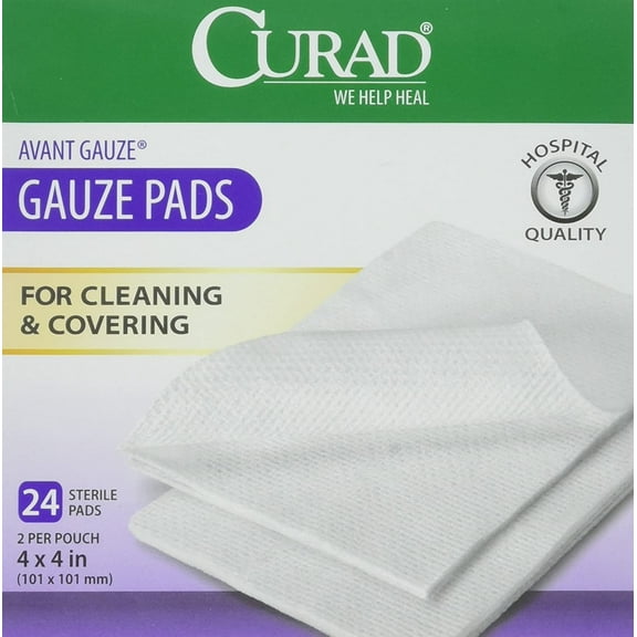 Curad Avant Gauze Pad, 4 x 4 Inches - 24 Ea, 3 Pack