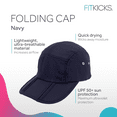 thumbnail image 2 of FITKICKS Folding Cap Comfortable Adjustable Ball Cap UPF 50+ Sun Cap, Navy (Unisex), 2 of 7