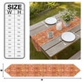 thumbnail image 3 of Boho Orange Table Runner Linen Burlap Table Runner 108 Inches Long Country Style Bohemian Floral Retro Tribal Dresser Scarves for Kitchen Island Coffee Dining Party Wedding Holiday Decor 13"x108", 3 of 8