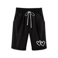 thumbnail image 4 of RUTAYY Children Girls Knee Length Shorts Love Heart Printed Solid Color Pants Have Elastic Waist with Drawstring Pockets Casual Daily Wear classic Versatile Trousers, 4 of 4