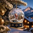 thumbnail image 2 of Christmas Snow Globe Ornament Cabin Scene Hanging Tree Pendant Decor, 2 of 6