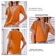 thumbnail image 5 of Camisa de mujer con cuello en V, manga corta, encaje guipur, blusa informal de poliéster para oficina en casa, 5 of 6