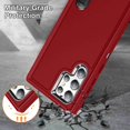 thumbnail image 5 of Decase for Samsung Galaxy S22 Ultra Case Heavy Duty Full Body Shockproof Kickstand with Ring Holder Hybrid Bumper Silicone Hard Back Cover for Samsung Galaxy S22 Ultra, Red+Black, 5 of 8
