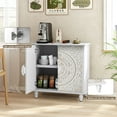 thumbnail image 3 of HLR 32" W Mid Century Modern Accent Cabinet with 2 Doors, Sideboard Buffet with Storage, White., 3 of 7