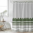 thumbnail image 2 of Small Stall Shower Curtain 36x78 Inch Narrow Half Size Dark Green Striped Bath Curtains Bathroom Decor, Abstract Modern Geometric Stripes Waterproof Fabric Shower Curtain Set with Hooks 36 Inch, 2 of 7