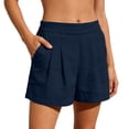thumbnail image 4 of Horkkom Shorts for Women Casual Solid Color Wide Leg High Waisted Shorts Summer Vacation Versatile Beach Shorts, S-3XL, 4 of 8