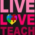 thumbnail image 3 of CafePress - Live Love Teach Autism Women's Long Sleeve Dark T - Women's Long Sleeve Graphic Tee Casual Fit, 3 of 4