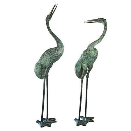 - Design Toscano Colossal Cranes Bronze Garden Statue Set