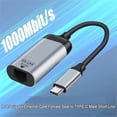 thumbnail image 3 of Adaptateur Convertisseur USB Type C 3.1 RJ45 LAN Ethernet USBC vers Réseau Filaire Externe Gigabit 1000M pour Win 7/8/10, 3 of 6