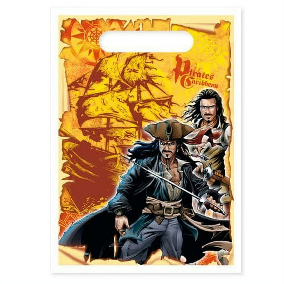 Pirates of the Caribbean Treat Bags Birthday Party Supplies 8 Ct