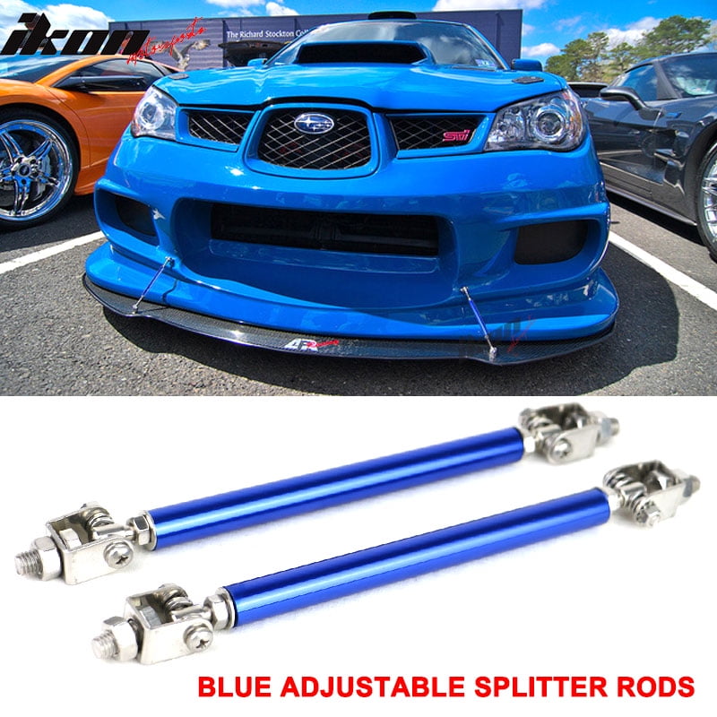 Compatible with Blue Adjustable Front Bumper Lip Spoiler Splitter Strut