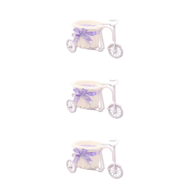 pitrice Tricycle Bike Shape Flower Basket Storage Wedding Party Home Decor Gift blue 13*20cm 3Set