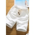 thumbnail image 6 of Summer lovers linen knee length cotton Board shorts white men solid casual shorts male drawstring thin Breathable Male Bermuda, 6 of 6