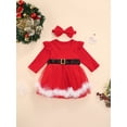 thumbnail image 2 of Qiylii Girls Christmas Dress, Tulle Dress with Waistband+Bow-knot Headband, 2 of 8
