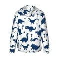 thumbnail image 2 of Picia Cute Cartoon Dinosaurs Women's Men's UPF 50+ Sun Protection Hoodie Shirt Long Sleeve SPF Fishing Outdoor UV Hiking Lightweight Shirts-Small, 2 of 9