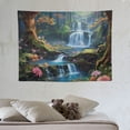 thumbnail image 4 of ONETECH  Forest Tapestry Mushroom Flower Tapestry Galaxy Natural Waterfall Tapestry Colorful Floral Plants Wall Tapestry Fantasy Aesthetic Tapestry Wall Hanging, 4 of 7