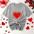 thumbnail image 2 of FDGIU ‌Women's Love Heart Graphic Tee - V-Neck Valentine T-Shirt Comfy Casual Blouse Gift, 2 of 5