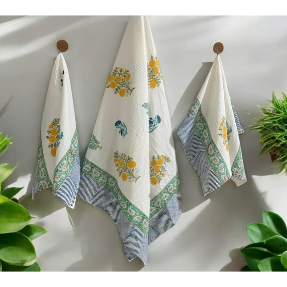 Designer Waffle Towels – Bath & Hand Set