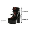 thumbnail image 6 of Dakaela High Heels for Women Round Toe Platform Combat Ankle Boots Lace up Gothic Punk Party Dress Shoes, 6 of 8