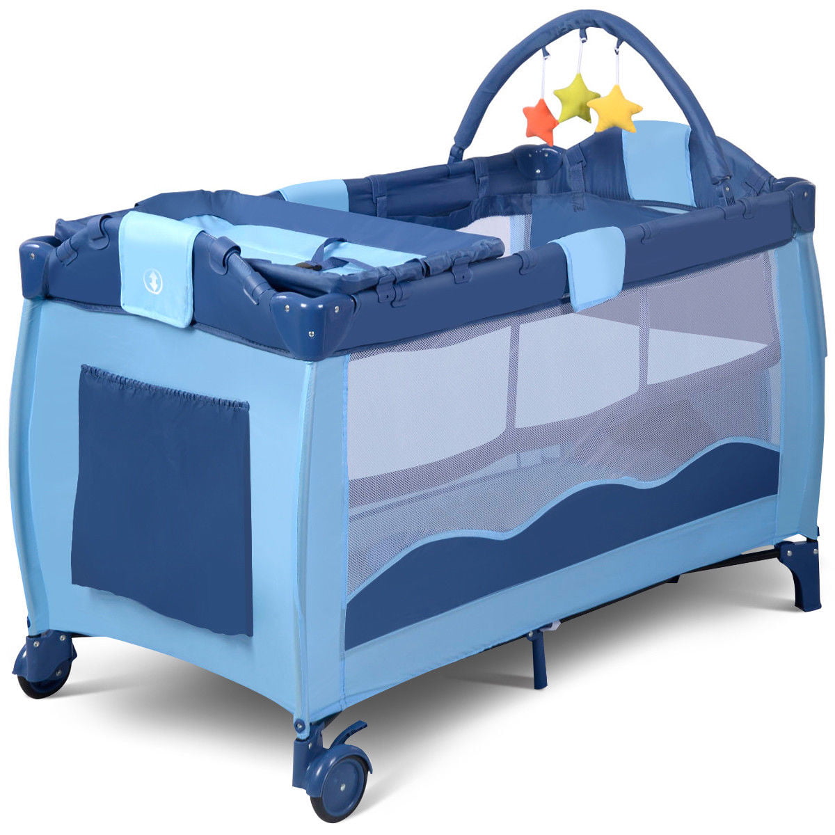 blue baby crib