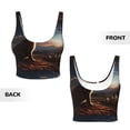 thumbnail image 6 of Rateoe Pyramid Desert Cat Print Womens' Sports Bras Scoop Neck Sports Vest- Padded U Back Seamless High Impact Support, 6 of 7