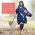 thumbnail image 4 of Blue Soccer Elements Pattern Wearable Oversized Blanket,Wearable Blanket Hoodie for Adults,Cozy Hooded Blankets with Super Pockets,Super Warm Fuzzy Pullover for Women & Men, 4 of 6