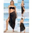thumbnail image 3 of HAPPY BAY Sarong for Women Swimsuit Cover up Long Women's Beachwear Summer Pool Beach Wrap Skirt Swimwear Bikini Cover-ups One Size Black, Solid, 3 of 5