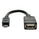 Eaton Tripp Lite Series Micro-USB Micro USB USB (F) B (M) to USB OTG Host Adapter Cable, 5-Pin Micro USB B to USB A M/F, 6-in. (15.24 cm) - Câble USB - Type vers - USB OTG - 5.9 in - Noir – image 2 sur 2