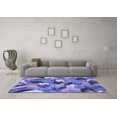 thumbnail image 3 of Ahgly Company Indoor Round Abstract Blue Modern Area Rugs, 4' Round, 3 of 4