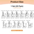 thumbnail image 3 of Uxcell 26PCS 0.1" Encanto de Letra de Rhinestone A-Z para Pulsera/Banda de Muñeca Oro Blanco, 3 of 7