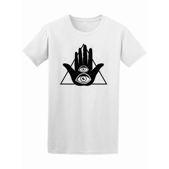 Two Eyes On A Hipster Hand T-Shirt Men -Image by Shutterstock, Male Small
