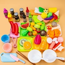 Simulation Food Hot Pot Toy, Seafood Fruit Vegetables Kitchen Playset, Pretend Play House Educational Game, Washable Safe Plastic Toy, Kids Toddler Learning Gift