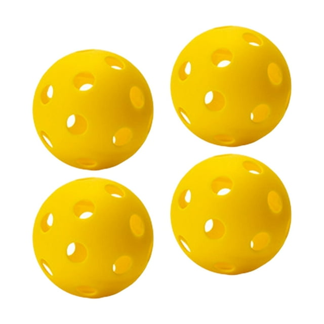 Almencla Balles de Pickleball d'Intérieur 26 Trous Balle de Golf Professionnelle Creuse pour Terrains d'Intérieur Jaune 4 Pcs