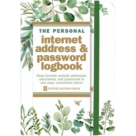 Eucalyptus Internet Address & Password Logbook, (Hardcover)