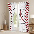 thumbnail image 3 of Manfei Letter A Monogrammed Black Out Curtains,Baseball Game Lover Curtains Pack of 2 (42x63 Each),White Red Bedroom Curtains For Boys,Microfiber Room Decorative, 3 of 6