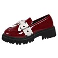 thumbnail image 7 of HEWUQI Women's Polka Dot Bow Loafers Platform Business Casual Dressy slip on Comfortable Breathable Arch Support for Daily Commuting Wine Size 7.5, 7 of 7