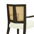 thumbnail image 5 of Christopher Knight Home Mid-Century Modern Rattan Dining Chairs, Upholstered Armchairs, Solid Wood, Dark Brown+Beige, Set of 2, 5 of 7