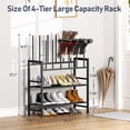 thumbnail image 2 of Boot Rack DIMJ de metal negro con 4 niveles de almacenamiento para 6 pares de botas, 2 of 8