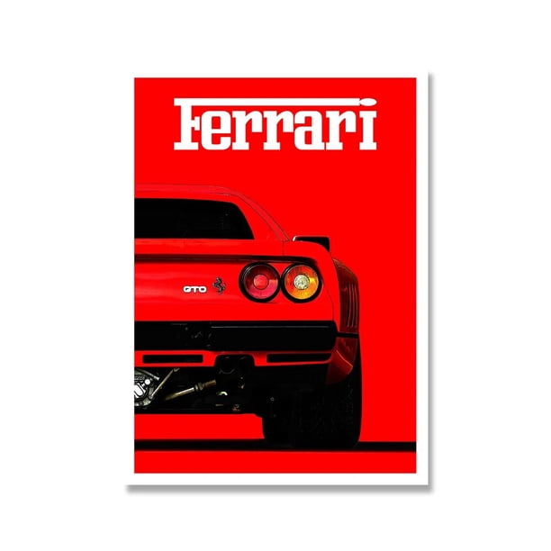 Póster de coche genial de Supercars, Ferraris Lamborghini Racing, obra de arte, lienzo de impresión de imagen de pared para sala de estar, carteles de decoración del hogar para niños