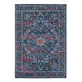 thumbnail image 1 of Linon Emerald Grenier Woven Microfiber Polyester 3'3" x 5' Rug in Navy, 1 of 8
