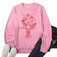 thumbnail image 3 of Women's Oversized Sweatshirts Fashion Spring Tops Lobster Print Long Sleeve Crewneck Fall Casual Pullover Sweater, 3 of 3
