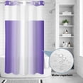 thumbnail image 2 of No Hook Shower Curtain, Purple Ombre Shower Curtains for Bathroom with See Through Top Window, Purple White Gradient Modern Abstract Art Waterproof & Washable Bath Curtain Stand Up Stall 36"x72", 2 of 9