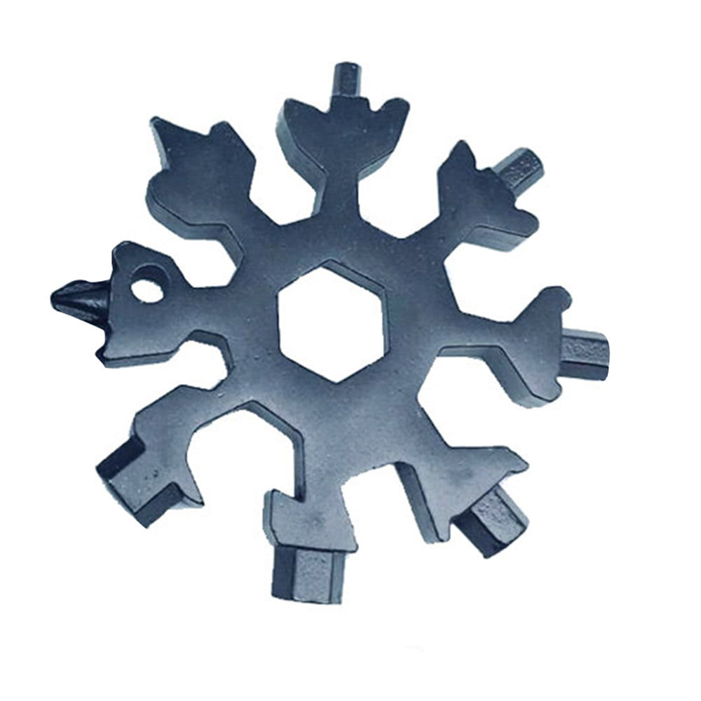 1pc 18-in-1 Multi-tool Combination Compact Portable-Outdoor Snowflake Tool Card. 